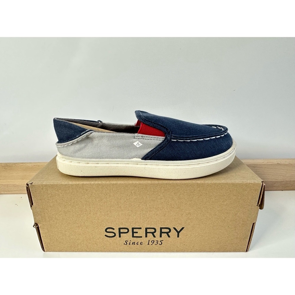 Sperry Top-Sider Salty Washable Navy/Grey Slip On Sneakers / Kids‎ Size 13